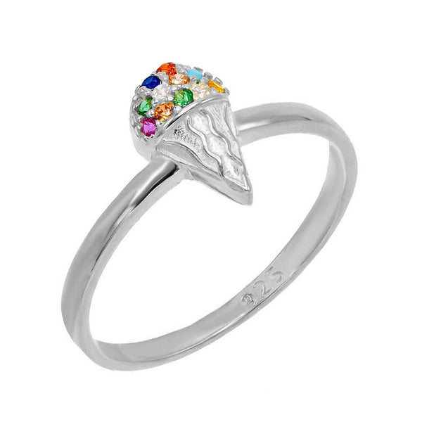 FJ0150 925 Sterling Silver Ice Cream Shape Ring