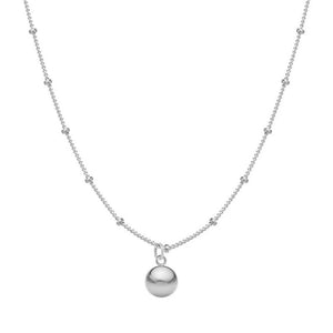 FX0004 925 Sterling Silver Ball Satellite Chain Necklace