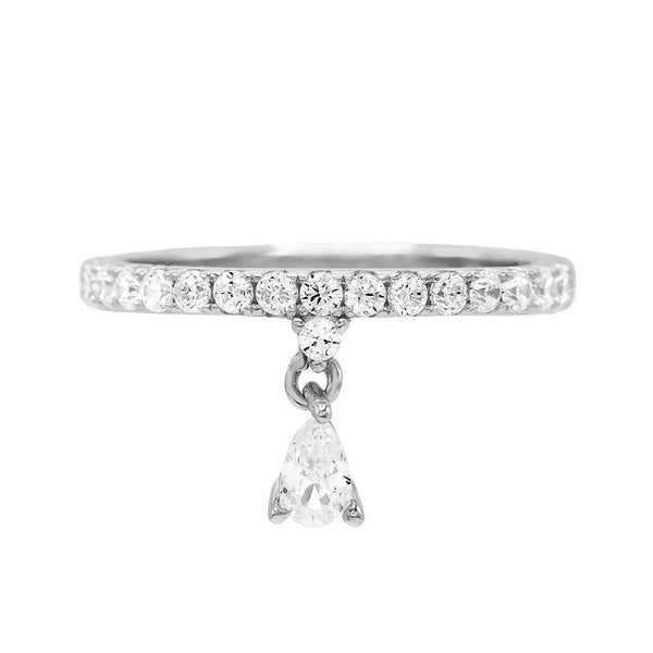 FJ0159 925 Sterling Silver Crystal Ring