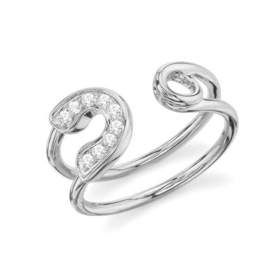 FJ0025 925 Sterling Silver Safety Pin Ring