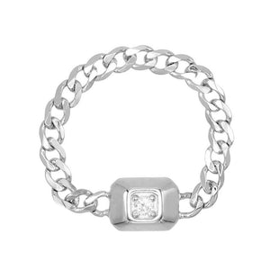 FJ0158 925 Sterling Silver Chain Ring