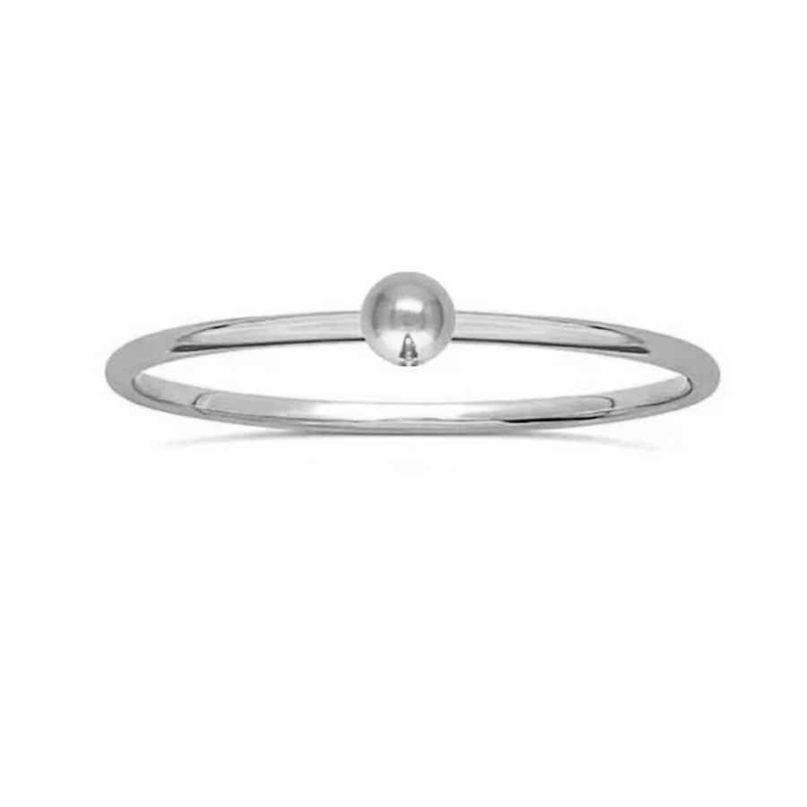 FJ0011 925 Sterling Silver Golden Sole Ball Ring