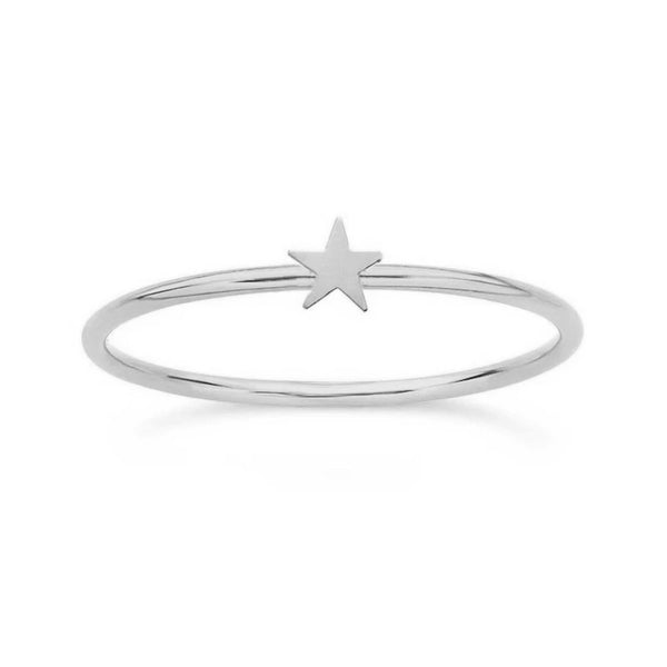 FJ0012 925 Sterling Silver Golden Star Ring
