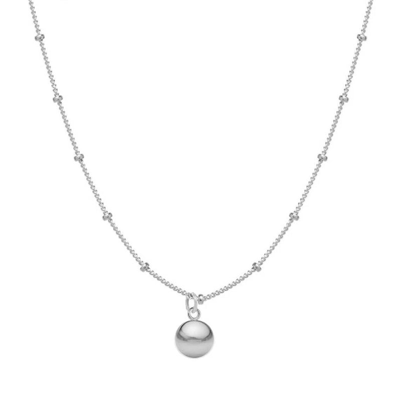 FX0004 925 Sterling Silver Ball Satellite Chain Necklace
