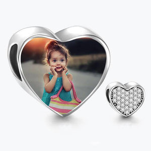 XP1008 925 Sterling Silver Customize Heart Charm with CZ