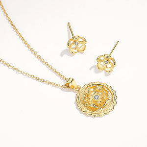 FX0839 925 Sterling Silver Tudor rose Necklace Pendant