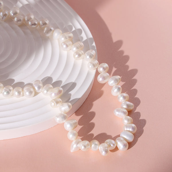 PN0051 925 Sterling Silver Freshwater Pearl Women Choker Necklace