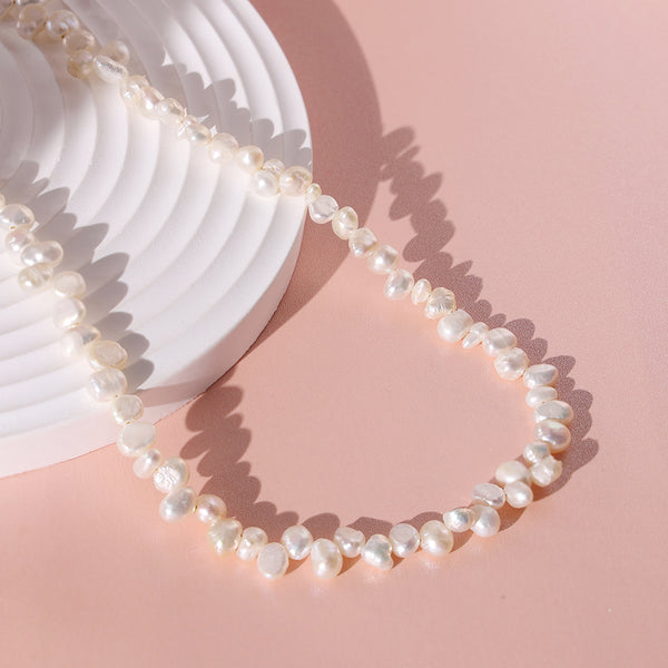 PN0028 925 sterling silver Baroque Pearl Women Choker Necklace