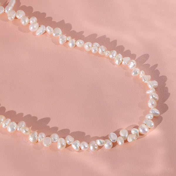 PN0028 925 sterling silver Baroque Pearl Women Choker Necklace
