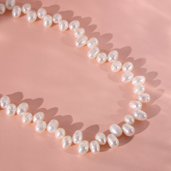 PN0051 925 Sterling Silver Freshwater Pearl Women Choker Necklace