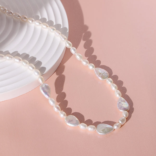 PN0058 925 Sterling Silver Freshwater Pearl Choker Necklace For Ladies