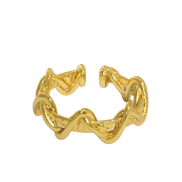 RHJ1121 925 Sterling Silver Wave Women Ring