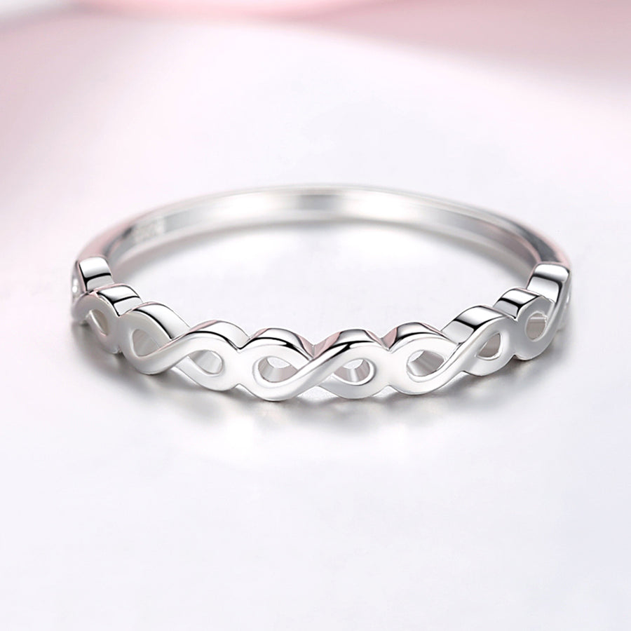 YJ2115 925 Sterling Silver Simple Infinity Ring