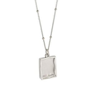 RHX1032 925 Sterling Silver Geometric Square Pendat Necklace
