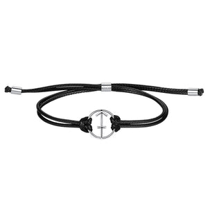 YS1310 925 Sterling Silver Sagittarius Adjustable Rope Bracelet