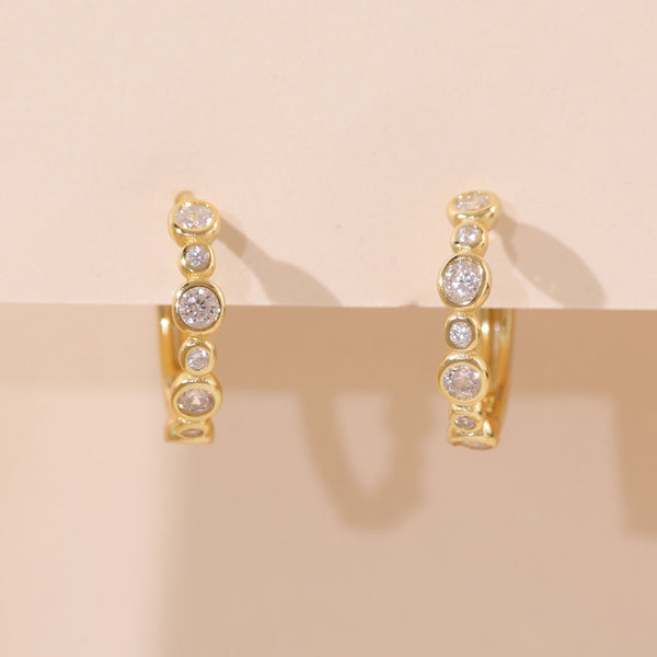 YHE0364 925 Sterling Silver Boutique Cubic Zirconia Hoop Earring