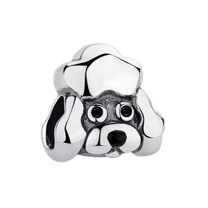 PY1810 925 Sterling Silver Cute Dog Charm Bead