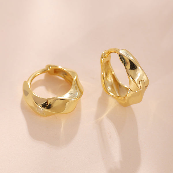 YHE0373 925 Sterling Silver Mobius Simple Hoop Earring