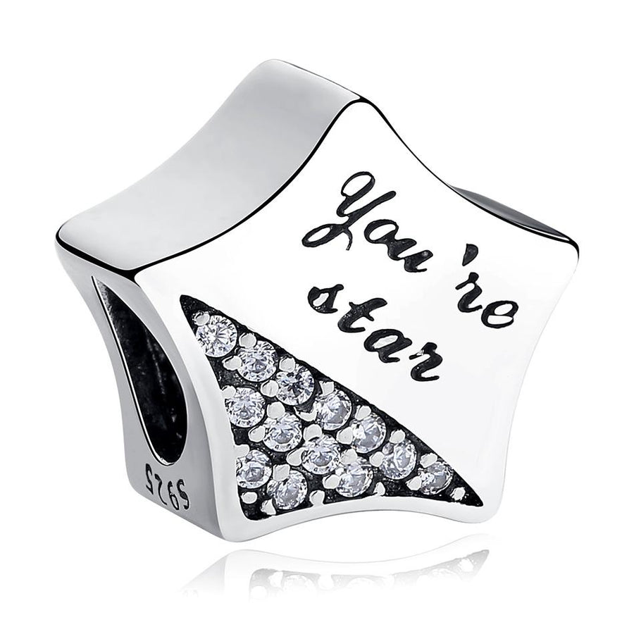 PY1499 925 Sterling Silver You Are My Star Charm Bead
