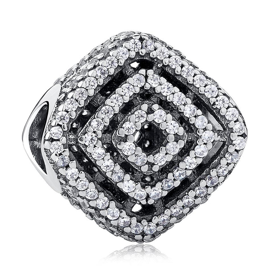 PY1459 925 Sterling Silver Geometric Lines Charm