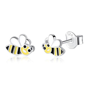 YE3163 925 Sterling Silver Honey Bee Stud Earrings