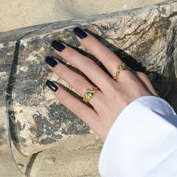 RHJ1116 925 Sterling Silver Irregular Open Ring For Girls