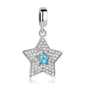 PY1456 925 Sterling Silver Wishing Star Dangle Charm