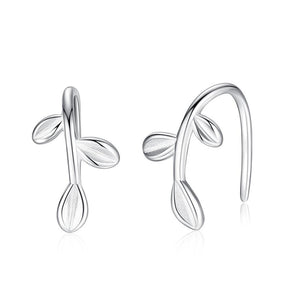 YE3226 925 Sterling Silver Leaves Stud Earrings