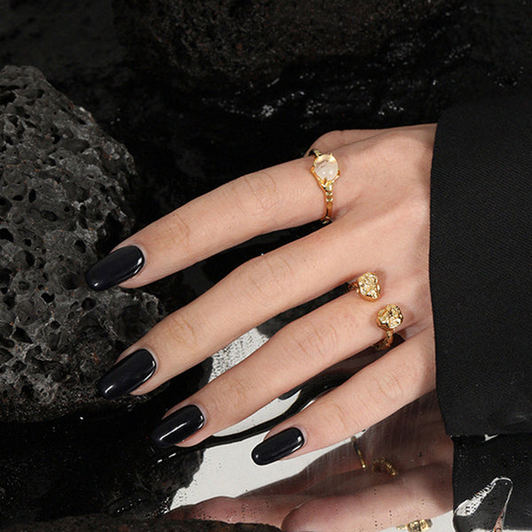 RHJ1124 925 Sterling Silver Texture Open Ring