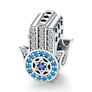 Trendy Lucky Element Fatima Hand Charm Beads(MOQ 30pcs)