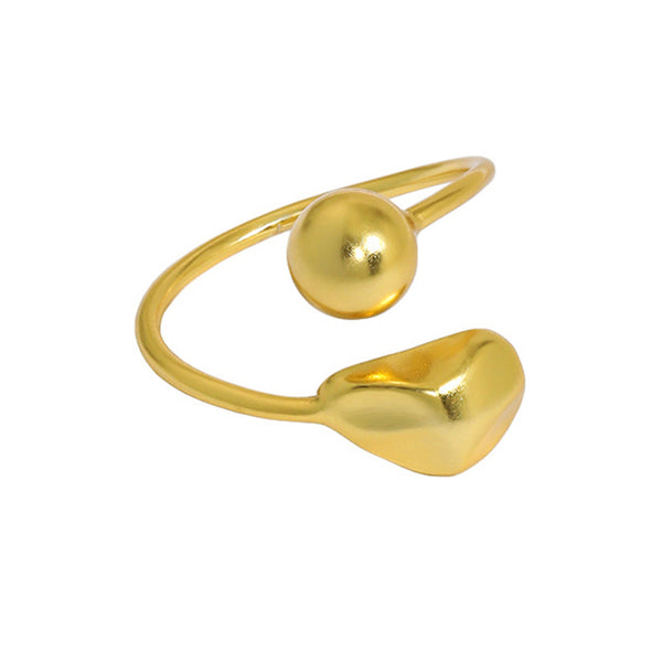 RHJ1117 925 Sterling Silver Ball Waterdrop Open Ring For Women