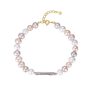 PB0040 925 Sterling Silver Pink Freshwater Pearl Bracelets