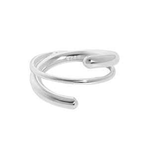 RHJ1099 925 Sterling Silver Crossover Open Ring For Women