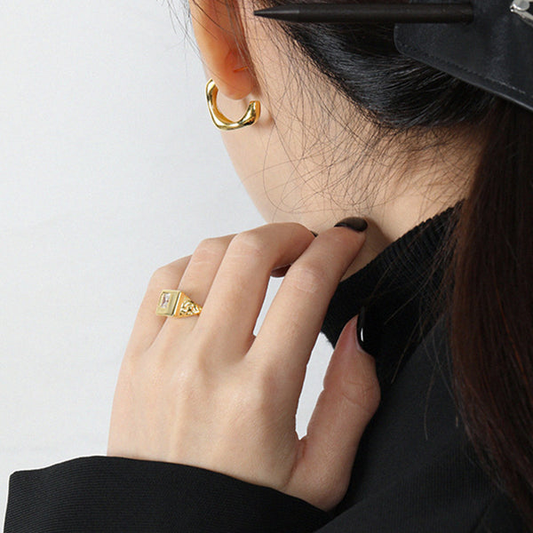 RHE1061 925 Sterling Silver Women Hoops Earring