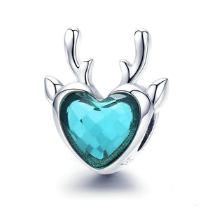 BA58 925 Sterling Silver Heart CZ Animal Beads Fit Women Charm