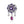 BA56 925 Sterling Silver Purple Flower Shape Charms Pendants
