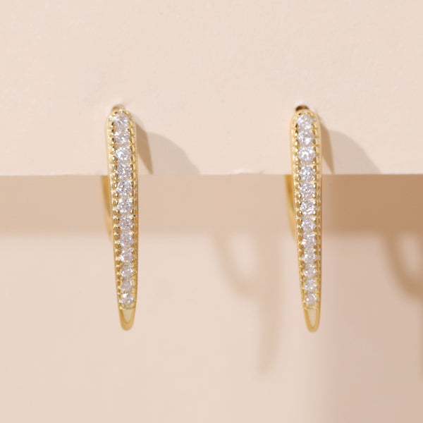 YHE0395 925 Sterling Silver Pave Sparkle Hoop Earring