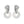 RHE1104 925 Sterling Silver Minimalist White Crystal Irregular Stud Earring