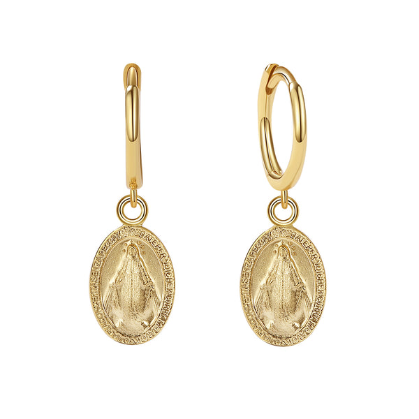 YHE0114 925 Sterling Silver Santa Maria Coin Dangle Earring