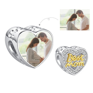 XPPY1118 925 Sterling Silver Photo Charm For Best Mom