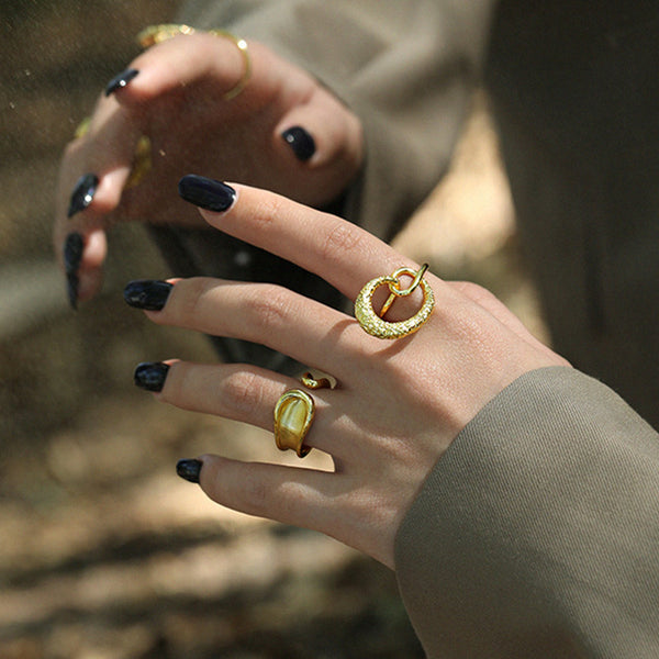 RHJ1098 925 Sterling Silver Width Open Women Finger Ring