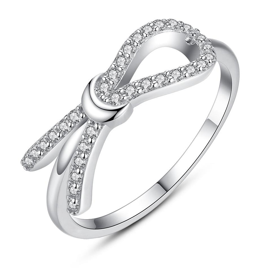 YJ1239 925 Sterling Silver Eternity Bow Endless Love Ring