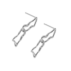 RHE1103 925 Sterling Silver Paperclip Chain Stud Earring