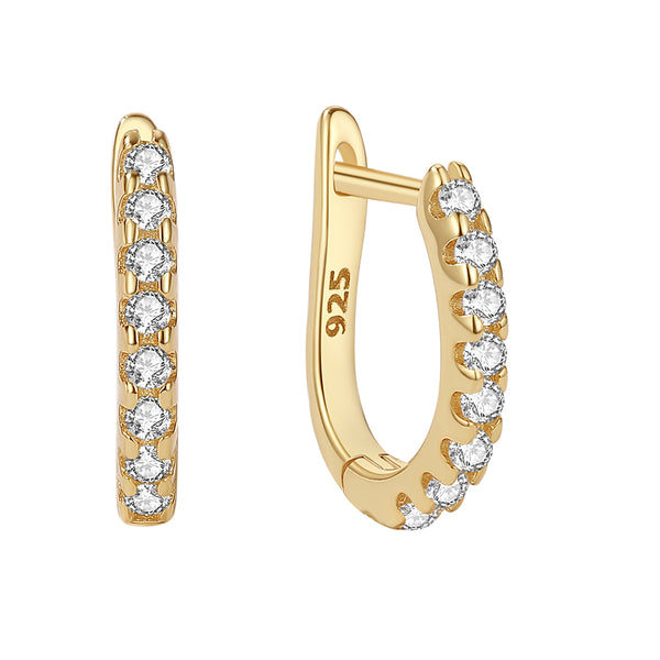 YHE0331 925 Sterling Silver Trendy Cubic Ziconia Hoop Earrings