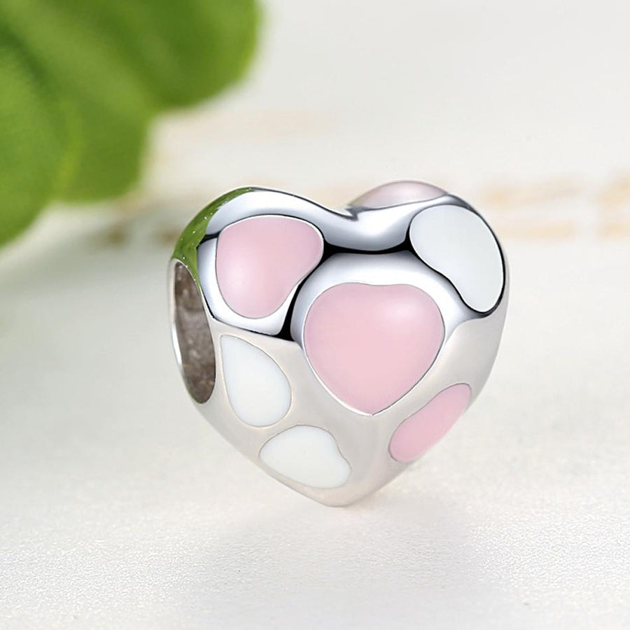 PY1708 925 Sterling Silver Sincere Heart Charm with Enamel