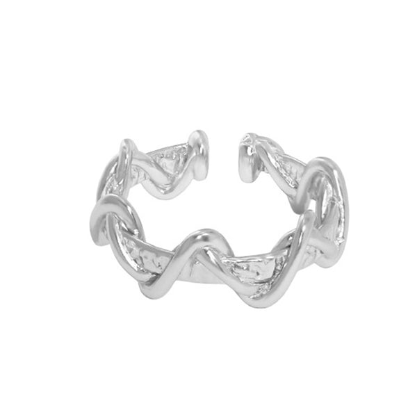RHJ1121 925 Sterling Silver Wave Women Ring