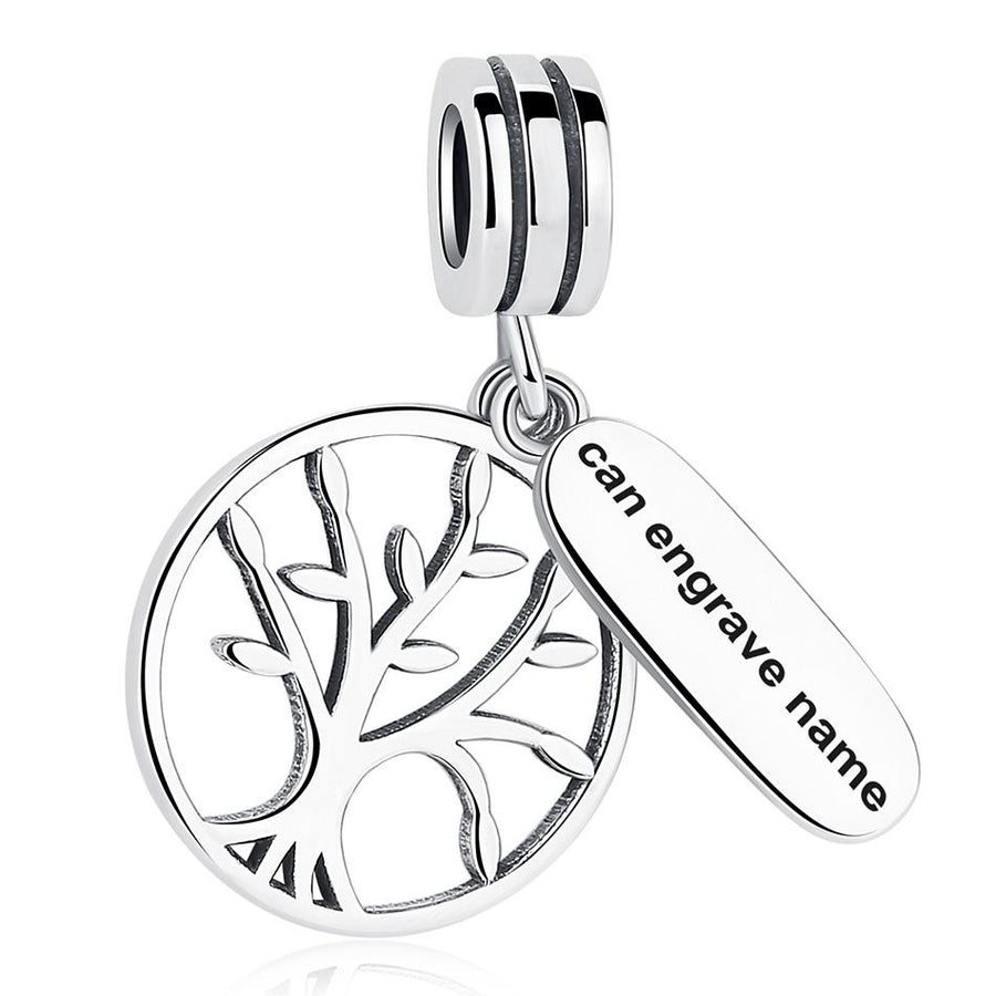 PY1483 925 Sterling Silver Engrave Family Tree Charm