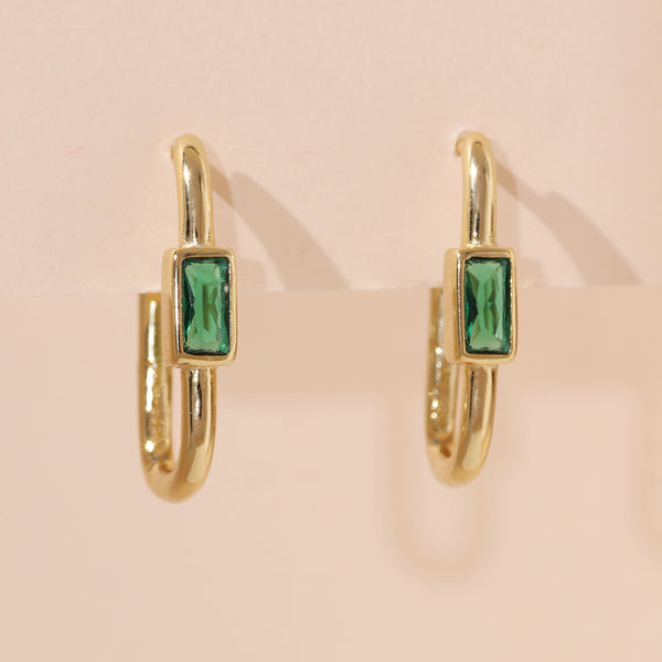 YHE0485 925 Sterling Silver Cubic Zircoia U-shaped Earrings