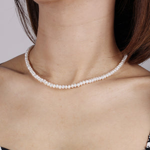PN0046 925 Sterling Silver 4.5-5MM Freshwater Pearl Pure Women Choker Necklace