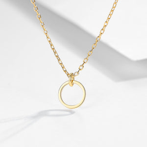 FX0281 925 Sterling Silver 360 Round Gold Necklace